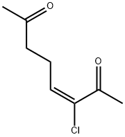 (E)-3-クロロ-3-オクテン-2,7-ジオン 化学構造式