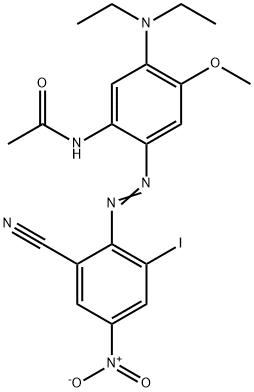 N-[2-[(2-cyano-6-iodo-4-nitrophenyl)azo]-5-(diethylamino)-4-methoxyphenyl]acetamide 结构式