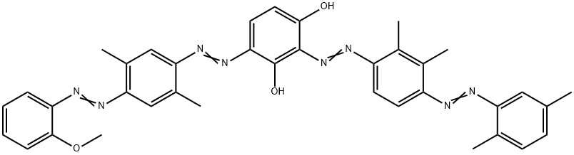 2-[[4-[(2,5-Dimethylphenyl)azo]-2,3-dimethylphenyl]azo]-4-[[4-[(2-methoxyphenyl)azo]-2,5-dimethylphenyl]azo]-1,3-benzenediol 结构式