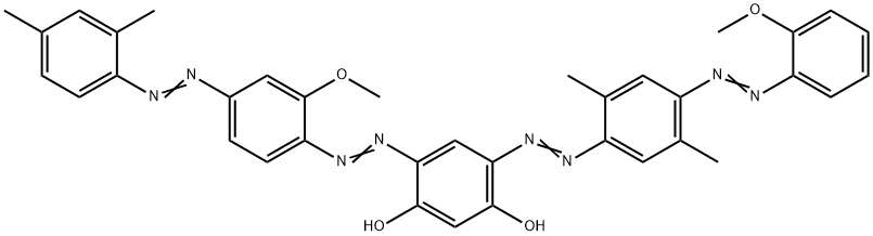 4-[[4-[(2,4-Dimethylphenyl)azo]-2-methoxyphenyl]azo]-6-[[4-[(2-methoxyphenyl)azo]-2,5-dimethylphenyl]azo]-1,3-benzenediol 结构式