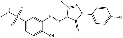 3-[[1-(4-chlorophenyl)-4,5-dihydro-3-methyl-5-oxo-1H-pyrazol-4-yl]azo]-4-hydroxy-N-methylbenzenesulphonamide 结构式