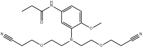 N-[3-[bis[2-(2-cyanoethoxy)ethyl]amino]-4-methoxyphenyl]propionamide 结构式