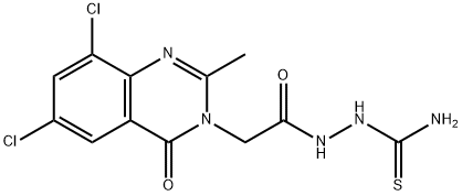 [[2-(6,8-dichloro-2-methyl-4-oxo-quinazolin-3-yl)acetyl]amino]thiourea Structure