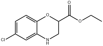 6-CHLORO-3,4-DIHYDRO-2H-BENZO[1,4]OXAZINE-2-CARBOXYLIC ACID ETHYL ESTER Struktur