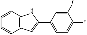 2-(3,4-ジフルオロフェニル)インドール 化学構造式