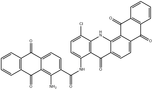 1-Amino-N-(12-chloro-5,8,13,14-tetrahydro-5,8,14-trioxonaphth[2,3-c]acridin-9-yl)-9,10-dihydro-9,10-dioxoanthracene-2-carboxamide 结构式