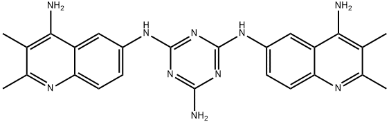 N,N'-Bis(4-amino-2,3-dimethyl-6-quinolinyl)-1,3,5-triazine-2,4,6-triamine Struktur