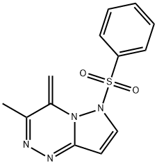 4,6-Dihydro-3-methyl-4-methylene-6-(phenylsulfonyl)pyrazolo[5,1-c]-as-triazine Struktur
