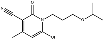 1-异丙氧基丙基-6-羟基-4-甲基-2-氧代-1,2-二氢-3-吡啶腈, 68612-94-2, 结构式