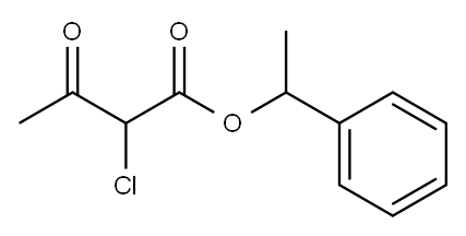 1-phenylethyl 2-chloroacetoacetate Struktur