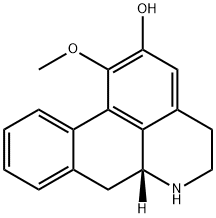 (R)-5,6,6a,7-テトラヒドロ-1-メトキシ-4H-ジベンゾ[de,g]キノリン-2-オール 化学構造式