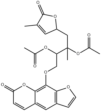 9-[2,3-Bis(acetyloxy)-4-(2,5-dihydro-4-methyl-5-oxofuran-2-yl)-3-methylbutoxy]-7H-furo[3,2-g][1]benzopyran-7-one 结构式