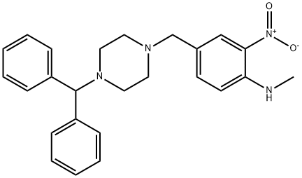 4-[[4-(diphenylmethyl)piperazin-1-yl]methyl]-N-methyl-2-nitroaniline 结构式
