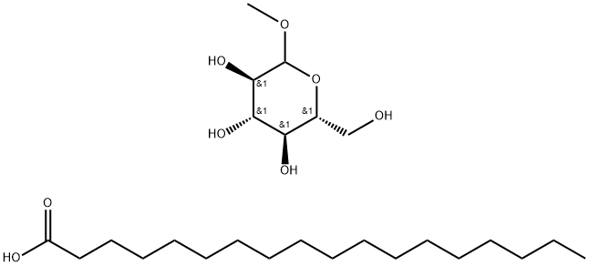 甲基-D-吡喃葡糖苷硬脂酸酯(2:3), 68936-95-8, 结构式