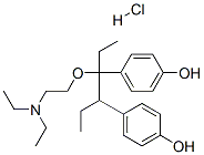 2,2'-[(1,2-ジエチル-1,2-エタンジイル)ビス(4,1-フェニレンオキシ)]ビス[N,N-ジエチルエタンアミン]·2塩酸塩 化学構造式