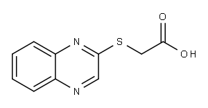 2-(2-キノキサリニルスルファニル)酢酸 化学構造式
