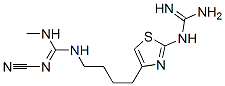 4-[2-(2-シアノ-3-メチルグアニジノ)ブチル]-2-グアニジノチアゾール 化学構造式