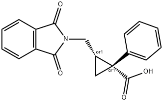 CIS-1-フェニル-2-(フタルイミドメチル)シクロプロパンカルボン酸 化学構造式