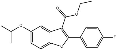 3-Benzofurancarboxylic acid, 2-(4-fluorophenyl)-5-(1-Methylethoxy)-, ethyl ester Structure