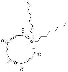(5Z,13Z)-9-メチル-2,2-ジオクチル-1,3,8,11-テトラオキサ-2-スタンナシクロペンタデカ-5,13-ジエン-4,7,12,15-テトラオン 化学構造式
