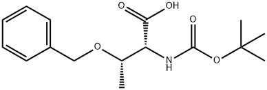 N-叔丁氧羰基-O-苄基-D-苏氨酸 结构式