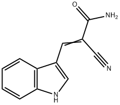 2-CYANO-3-INDOL-3-YL-ACRYLIC ACID AMIDE, 6940-85-8, 结构式
