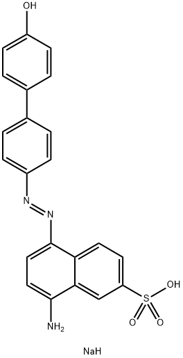 8-AMINO-5-(4'-HYDROXYBIPHENYL-4-YLAZO)NAPHTHALENE-2-SULFONATE SODIUM, MONOHYDRATE Structure