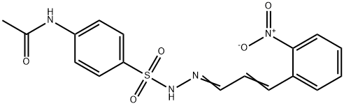 N-[4-[[[(E)-3-(2-nitrophenyl)prop-2-enylidene]amino]sulfamoyl]phenyl]a cetamide Struktur