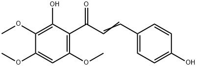 3-(4-ヒドロキシフェニル)-1-(2-ヒドロキシ-3,4,6-トリメトキシフェニル)-2-プロペン-1-オン 化学構造式