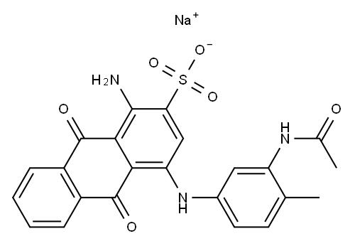 sodium 4-[[3-(acetylamino)-4-methylphenyl]amino]-1-amino-9,10-dihydro-9,10-dioxoanthracene-2-sulphonate 结构式