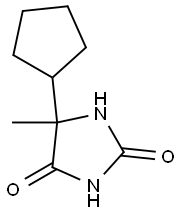 5-环戊基-5-甲基咪唑烷-2,4-二酮 结构式