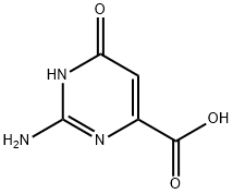 2-アミノ-1,6-ジヒドロ-6-オキソ-4-ピリミジンカルボン酸 化学構造式