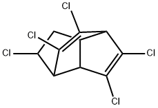 2,5,6,7,8-ペンタクロロ-1,2,3,3a,4,6a-ヘキサヒドロ-1,4-エテノペンタレン 化学構造式
