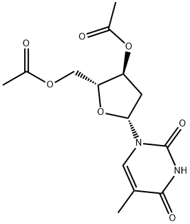 1-(3-O,5-O-ジアセチル-2-デオキシ-β-D-リボフラノシル)-5-メチル-1,2,3,4-テトラヒドロピリミジン-2,4-ジオン 化学構造式