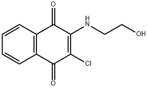 2-クロロ-3-[(2-ヒドロキシエチル)アミノ]-1,4-ナフタレンジオン 化学構造式