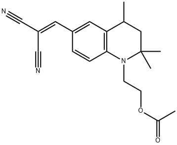 2-[[[1-[2-(アセチルオキシ)エチル]-1,2,3,4-テトラヒドロ-2,2,4-トリメチルキノリン]-6-イル]メチレン]プロパンジニトリル 化学構造式