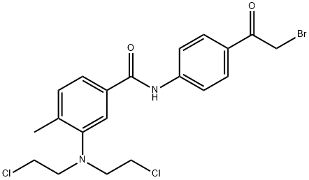 3-[Bis(2-chloroethyl)amino]-4'-(bromoacetyl)-4-methylbenzanilide Struktur