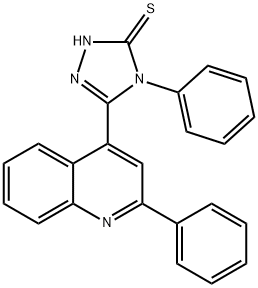 4-苯基-5-(2-苯基喹啉-4-基)-4H-1,2,4-三唑-3-硫醇, 70059-80-2, 结构式