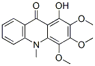 1-Hydroxy-2,3,4-trimethoxy-10-methyl-9(10H)-acridinone 结构式