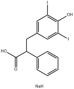 SODIUM,3-(4-HYDROXY-3,5-DIIODOPHENYL)-2-PHENYLPROPANOATE 结构式