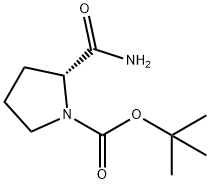 (2R)-2-氨甲酰基吡咯烷-1-甲酸叔丁酯, 70138-72-6, 结构式