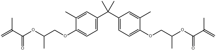 ビスメタクリル酸1-メチルエチリデンビス[2-メチル-4,1-フェニレン(オキシ)(1-メチル-2,1-エタンジイル)] 化学構造式