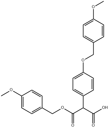 2-[4-[(4-甲氧基苯基)甲氧基]苯基]丙二酸 1-[(4-甲氧基苯基)甲基]酯 结构式