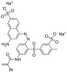 7-Amino-5-[[4-[(2-bromo-1-oxo-2-propenyl)amino]-2-[(4-methyl-3-sulfophenyl)sulfonyl]phenyl]azo]-2-naphthalenesulfonic acid disodium salt Struktur