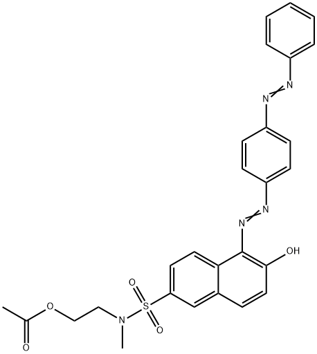 N-(2-acetoxyethyl)-6-hydroxy-N-methyl-5-[[4-(phenylazo)phenyl]azo]naphthalene-2-sulphonamide Struktur