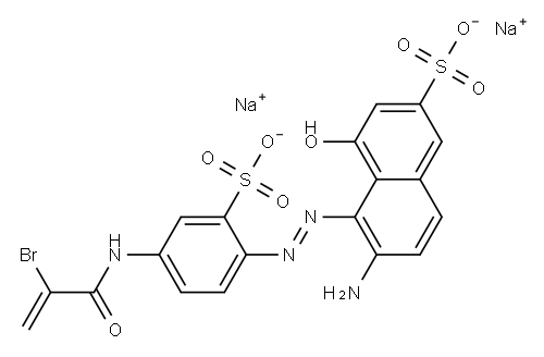 disodium 6-amino-5-[[4-[(2-bromo-1-oxoallyl)amino]-2-sulphonatophenyl]azo]-4-hydroxynaphthalene-2-sulphonate 结构式