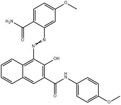 4-[[2-(Aminocarbonyl)-5-methoxyphenyl]azo]-3-hydroxy-N-(4-methoxyphenyl)-2-naphthalenecarboxamide 结构式
