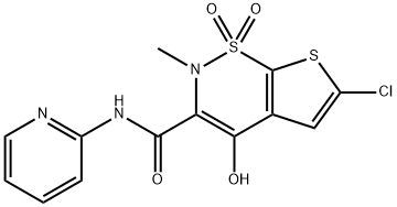 6-Chloro-4-hydroxy-2-methyl-N-(pyridin-2-yl)-2H-thieno[3,2-e]-1,2-thiazine-3-carboxamide 1,1-dioxide Structure