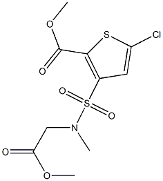 5-氯-3-(N-乙酸甲酯-N-甲基氨基磺酰基)-噻吩-2-甲酸甲酯, 70374-38-8, 结构式