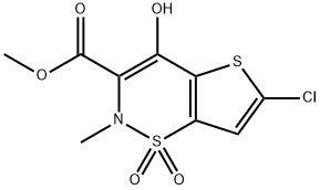 6-クロロ-4-ヒドロキシ-2-メチル-2H-チエノ[2,3-E]-1,2-チアジン-3-カルボン酸メチルエステル1,1-ジオキシド 化学構造式